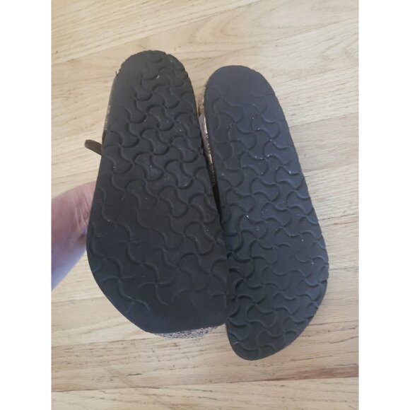 Birkenstock Gizeh Thong Sandal Sz 9/9.5 EU 40 Womens Metallic Gold Brown - Picture 12 of 14